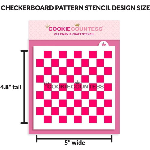 The Cookie Countess Checkerboard Pattern Stencil 1