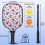 Σετ κουπιών Pickleball από fiberglass με λουλούδια και 2 μπάλες και τσάντα – Συμβατό με 4