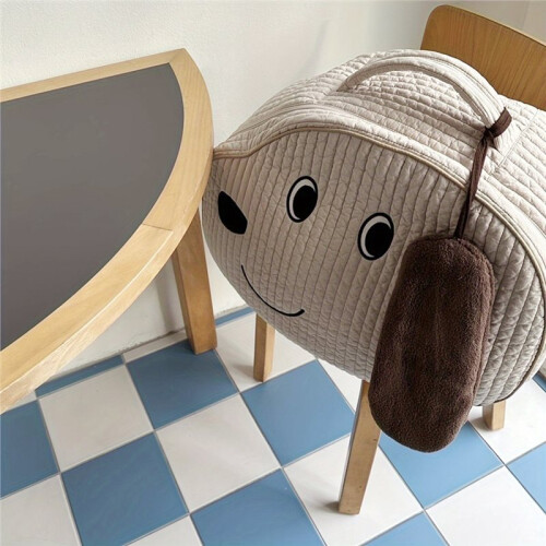Cute Puppy Quilt & Storage Bag - Multi-Use Organizer with Handle, Perfect for Moms. Polyester. B