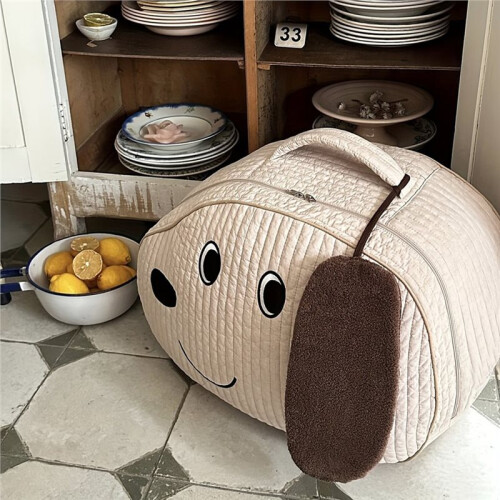 Cute Puppy Quilt & Storage Bag - Multi-Use Organizer with Handle, Perfect for Moms. Polyester. A 2