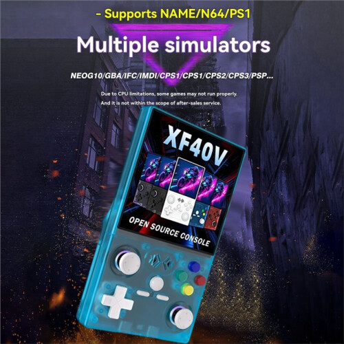XF40V Retro Handheld Game Console 4.0Inch IPS Screen WiFi Retro Gaming Console Linux System Pocket 128G Arcade 2