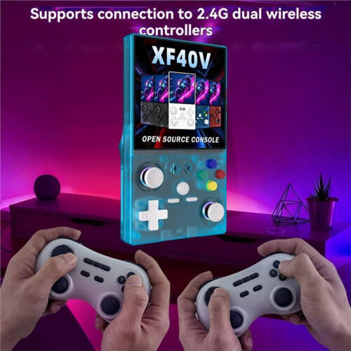 XF40V Retro Handheld Game Console 4.0Inch IPS Screen WiFi Retro Gaming Console Linux System Pocket 128G Arcade 2