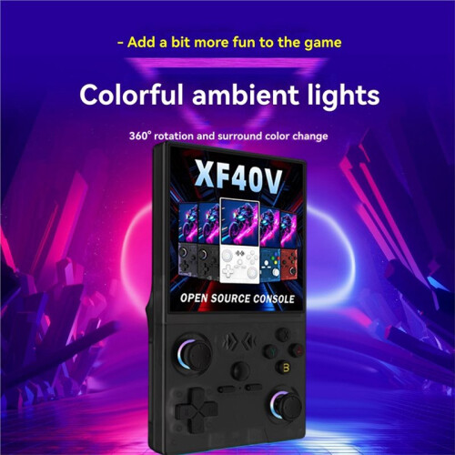 XF40V Retro Handheld Game Console 4.0 Inch IPS Screen WiFi Retro Gaming Console Linux System 128G  Arcade Black 2