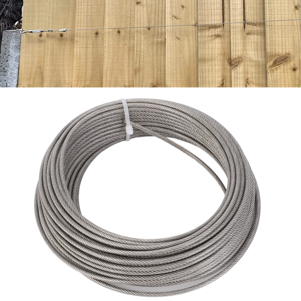 66Ft 3Mm Stainless Steel Wire Rope Kit For Garden, Climbing Plant Support 8761384835115