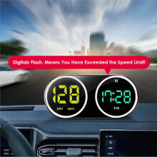 GPS Digital Speedomter Clock GPS HUD over-Speed Alarm KMH MPH Speed Meter 7-Color for All Cars Plug and