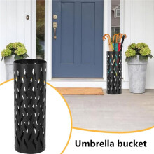 Regenschirmständer, Hohler, Kreativer Runder Metall-Regenschirmhalter mit Organizer-Funktion für Lange und Kurze Regenschirme, Spazierstock