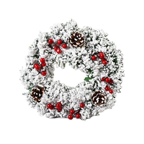 Handmade Christmas Wreath Ginkgo Snowflakes White Cedar 1