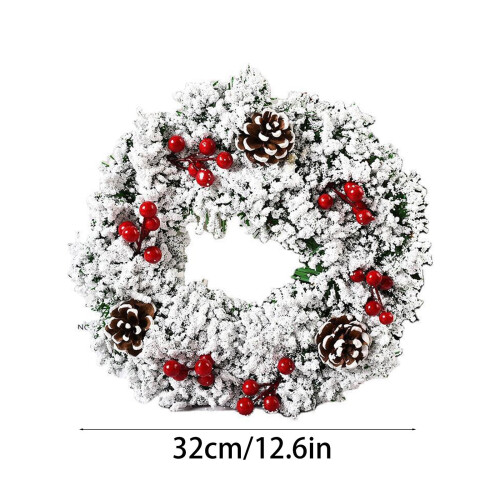 Handmade Christmas Wreath Ginkgo Snowflakes White Cedar 2