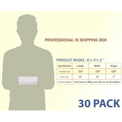 Verzenddozen 6x4x1 inch, wit, gegolfd, set van 30 1