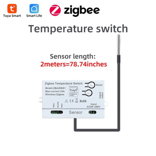 Tuya Zigbee Temperature  Sensor AC85-265V/USB5V APP Remote Control  Timing   2M 1