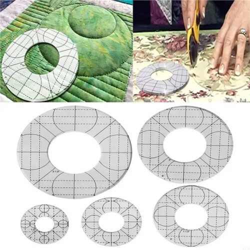 Set di Righelli In Acrilico per Patchwork - 5 Pezzi, Multiuso, Modelli per Quilting, Misure per Abbigliamento 1