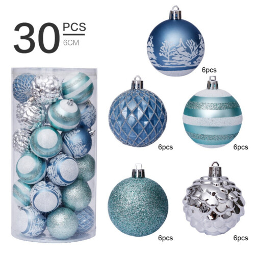 Boules de Noël incassables 6 cm, lot de 30 1