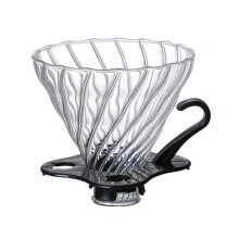 Pour over Coffee Dripper Coffee Filter for 1-4 Cups Reusable Coffee Maker Heat-Resistant Glass Coffee Cone
