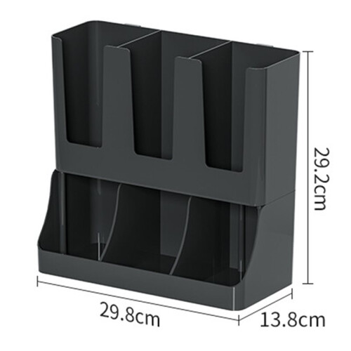Disposable Paper Cup Holder, Multi-Functional Storage Box,Coffee Shop Straw Storage Box, Multi-Purpose Storage Box Black 2