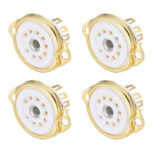 4Pcs 9pin Tube Socket Ceramic Tube Socket,Vacuum Protect Tube Socket for 12AX7,12AT7,12AU7,ECC83,ECC82,E88CC,6922