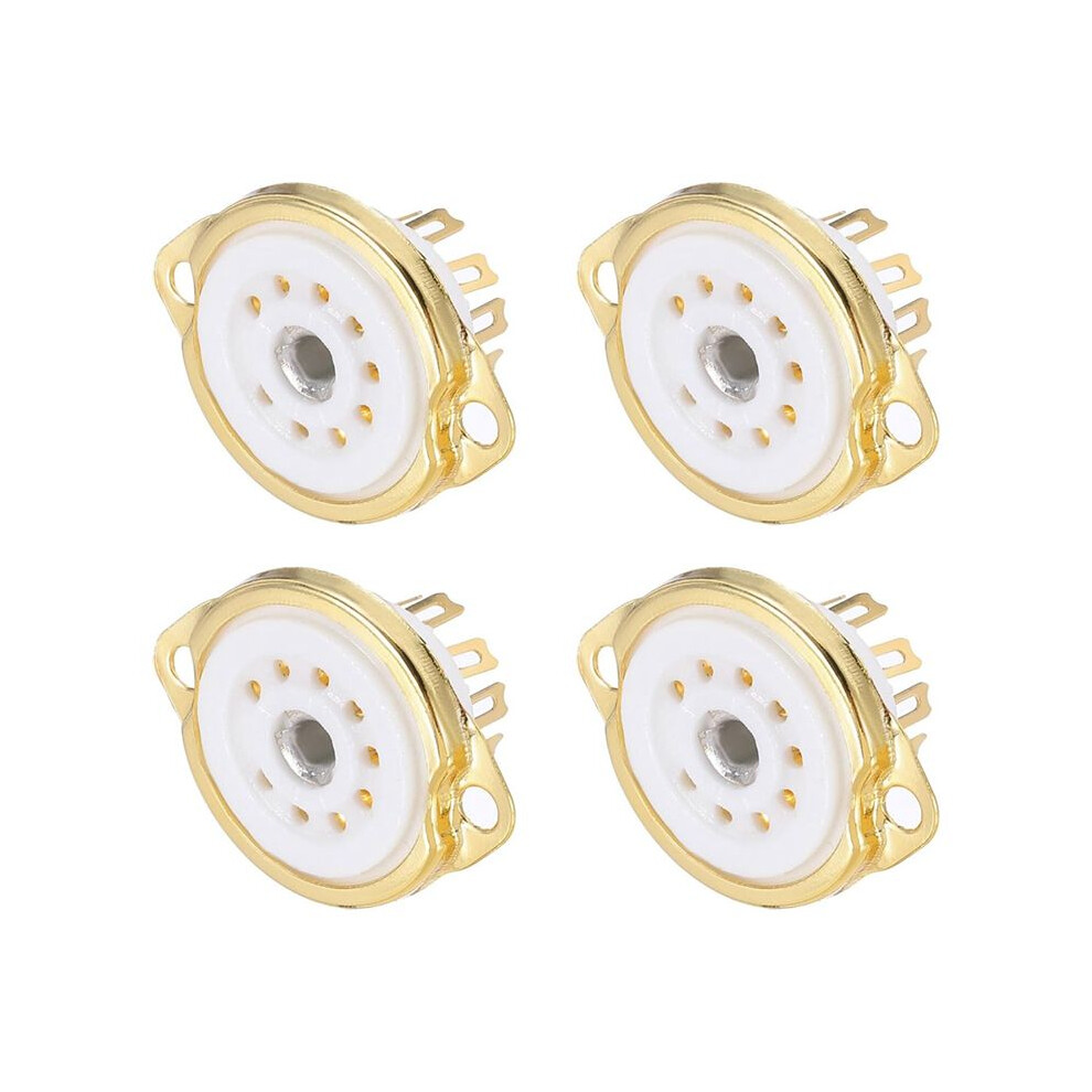 4Pcs 9Pin Tube Socket Ceramic Tube Socket,Vacuum Protect Tube Socket For 12Ax7,12At7,12Au7,Ecc83,Ecc82,E88cc,6922 4713032158934