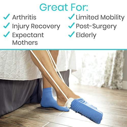 Sock Aid – Εύκολη εφαρμογή/αφαίρεση καλτσών, συσκευή υποβοήθησης τραβήγματος για 2
