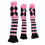 3er-Set gestrickte Golfschlägerabdeckungen Pompon Pink/Schwarz 1