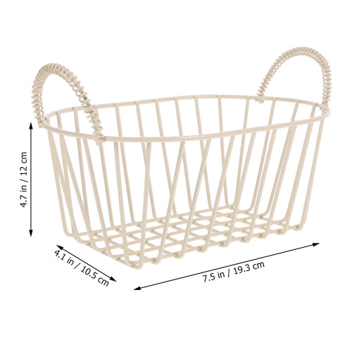 Iron Wire Bread Basket for Serving Beige Color with Handles Multipurpose Storage Solution 1