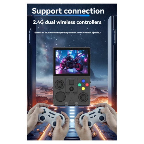 Console de Jogos Portátil Retrô DC35V com Tela IPS de 3,5 Polegadas, 64 GB de Armazenamento e Suporte para Mais de 30 Emuladores. Cor: Branco