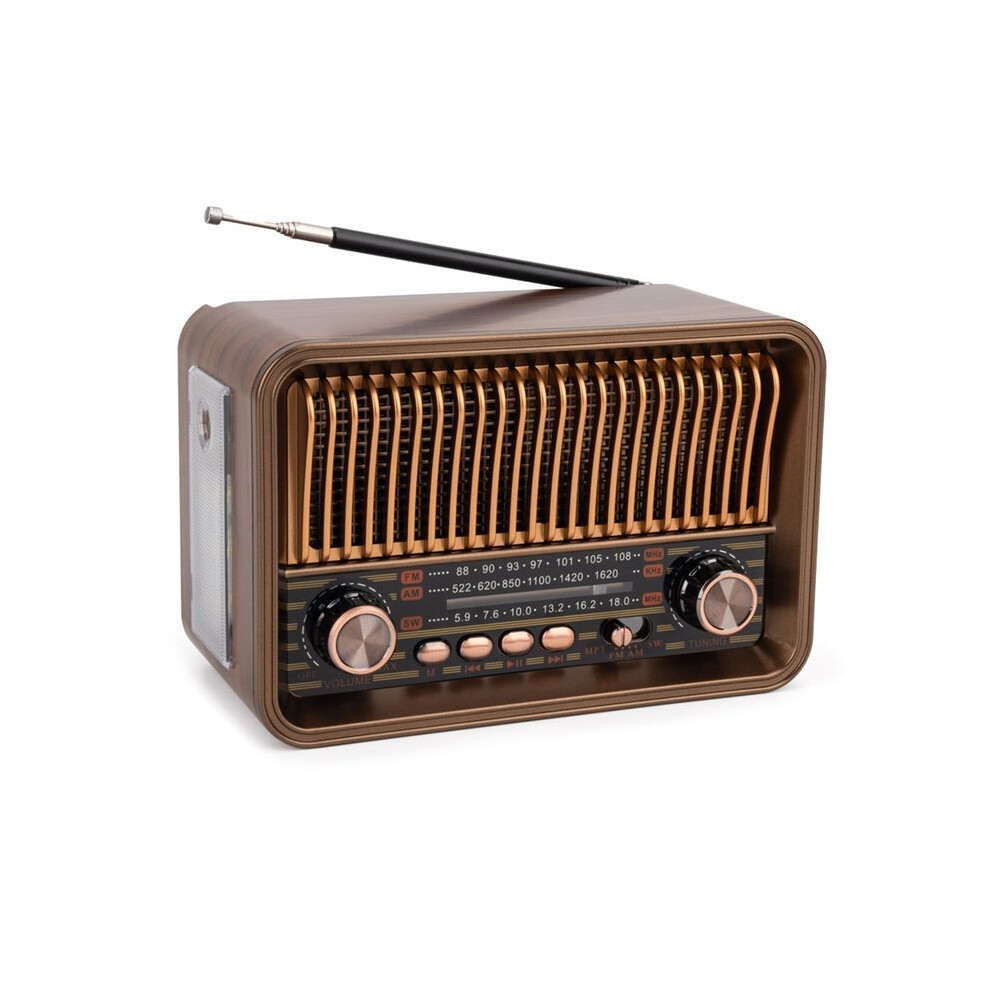Portable Radio Fm Am Sw Multi-Band Vintage Radios Wireless Speaker Support Usb/Tf Mp3 Playback 4713772099702