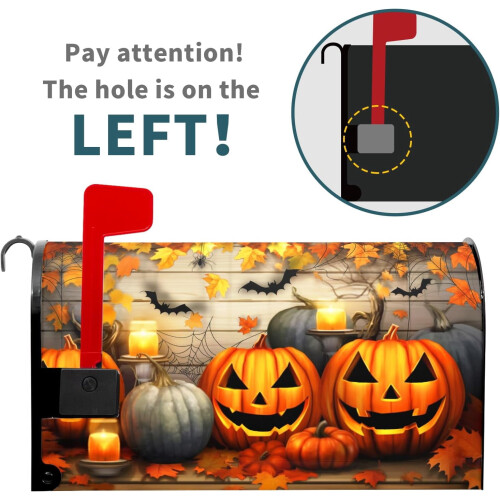 Θήκη Γραμματοκιβωτίου Halloween, Μαγνητικό Σχέδιο Κολοκύθας & Ηλίανθου 18x21 ιντσών – 2