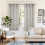 Dark Grey Linen Curtains 52x68 in, Light Filtering, 2 2