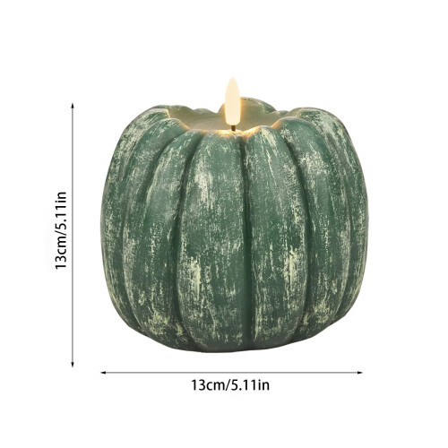 Flameless Pumpkin Candle with Remote Control – 5.3" 2
