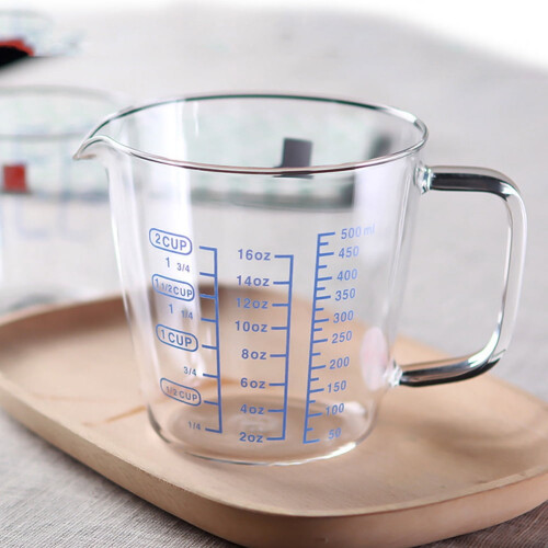 250ml500ml Γυάλινο δοσομετρικό κύπελλο ανθεκτικό στη θερμότητα Ζυγαριά γάλακτος 2