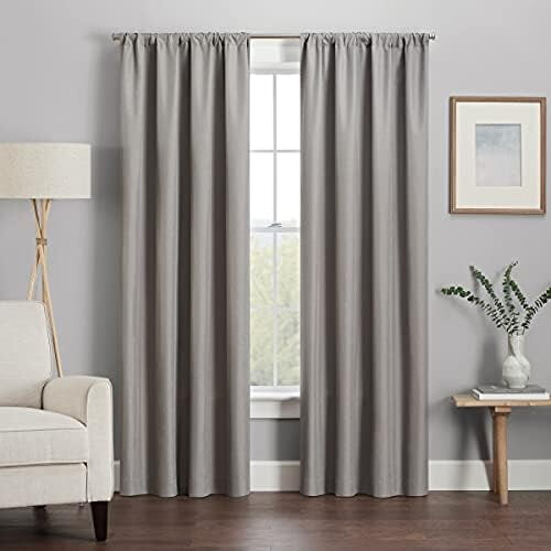 Modern Blackout Thermal Curtain Panel, 42 x 63 in, Grey 2