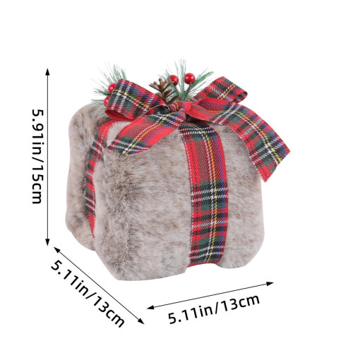Festive Plush Holiday Decor Box – Cloth, Tabletop or 1