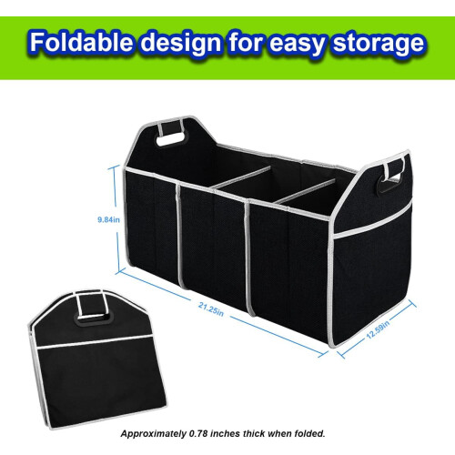 Collapsible Waterproof Trunk Organizer 3-Compartment 1