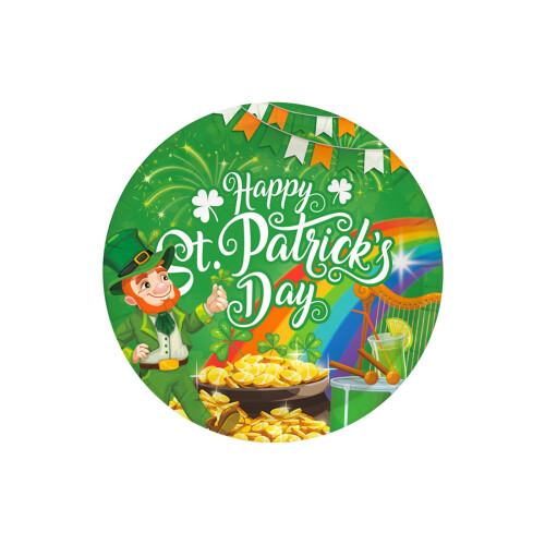 St. Patrick's Day Disposable Tableware Set with Clover Print 1