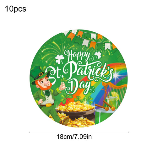 St. Patrick's Day Disposable Tableware Set with Clover Print 2