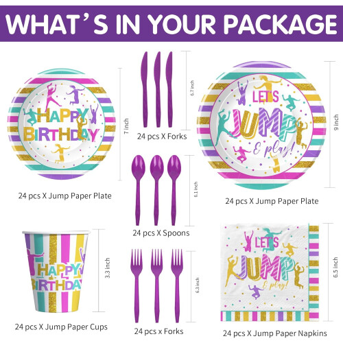 Jump Theme Party Tableware Set – 120-Piece Disposable Set 1