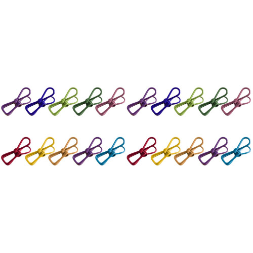 100Pcs Assorted Color Clothespins Metal Clips Windproof 1