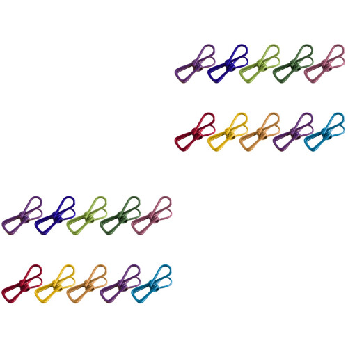 100Pcs Assorted Color Clothespins Metal Clips Windproof 2