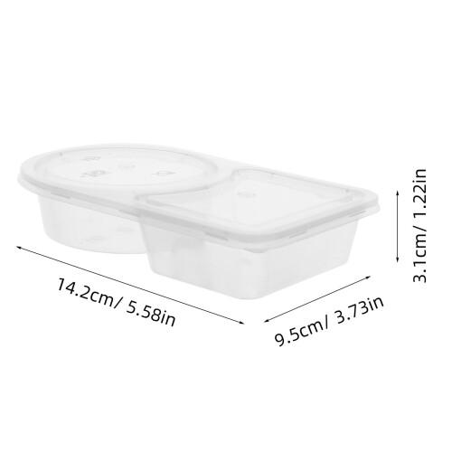 50Pcs Small Portion Containers Double Compartment Snack and Sauce Cups 2