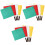 12Pièces Drapeaux Arbitre Match Multicolores Avec Manche En Acier 8