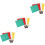 12Pièces Drapeaux Arbitre Match Multicolores Avec Manche En Acier 10