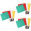 12Pièces Drapeaux Arbitre Match Multicolores Avec Manche En Acier 11