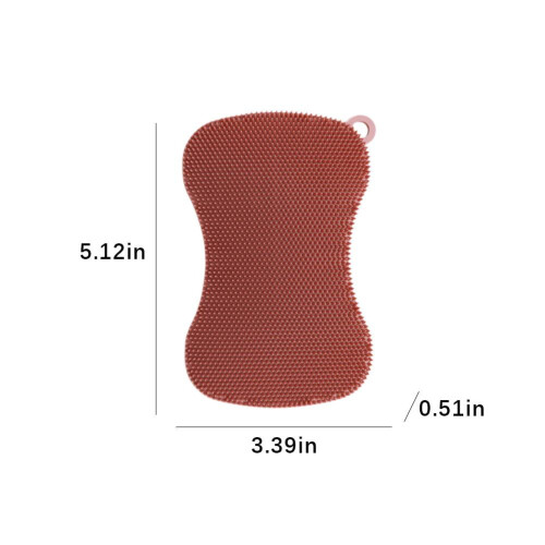 Silikon-Spülschwamm, doppelseitig, 2er-Pack, Rosa 1