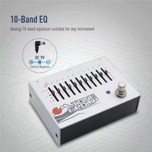 Tone Group 10-Bands EQ-Equalizer för Gitarr, Låg Tonhöjd, Effektpedal QDS-01 med Pedalkontroll 2