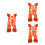 3Pièces Body Bébé Orange Coton Halloween 3