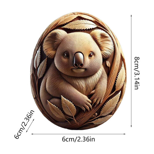 Ou de Paște din rășină sculptată cu model animal – 8x6cm 1