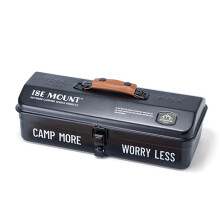Weather-Resistant Metal Tools Storage Box with Handle Portable Camping Gear