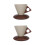 2Sets Assorted Color Artistic Ceramic Coffee Mugs Funnel Shaped Design 5