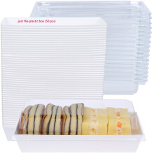 Pieces Cake 50 Lid Box Swiss Roll Plastic Holder Charcuterie Case Individual