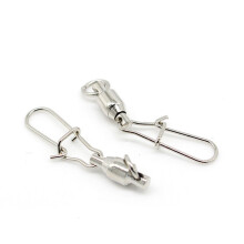 (3# 34mm)50pc Stainless Steel Ball Bearing Fishing Swivel With Lock Snap Dual Snap Lock