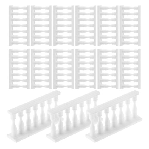 72Pièces Clôture Résine Blanche Miniature - Décor Table Sable DIY 1
